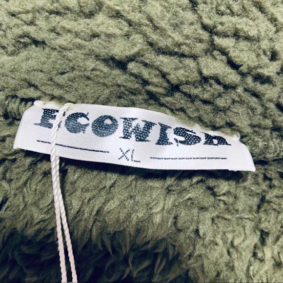 Olive Green Teddy Coat - Picture 4 of 4